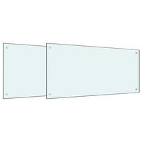 vidaXL Virtuvės atbraila 2 vnt. Balta 100 x 50 cm grūdintas stiklas