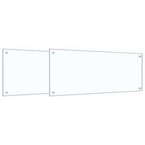 vidaXL Virtuvės atbraila 2 vnt. Skaidrus 100 x 40 cm grūdintas stiklas