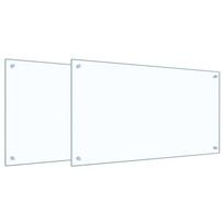 vidaXL Virtuvės atbraila 2 vnt. Skaidrus 90 x 50 cm grūdintas stiklas