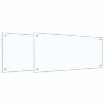 vidaXL Virtuvės atbraila 2 vnt. Skaidrus 90 x 40 cm grūdintas stiklas