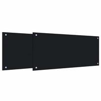 vidaXL Virtuvės atbraila 2 vnt. Juoda 90 x 40 cm grūdintas stiklas