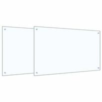 vidaXL Virtuvės atbraila 2 vnt. Skaidrus 100 x 60 cm grūdintas stiklas