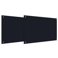 vidaXL Virtuvės atbraila 2 vnt. Juoda 90 x 50 cm grūdintas stiklas