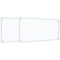 vidaXL Virtuvės atbraila 2 vnt. Skaidrus 100 x 50 cm grūdintas stiklas