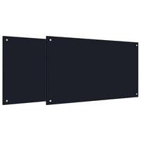 vidaXL Virtuvės atbraila 2 vnt. Juoda 100 x 60 cm grūdintas stiklas