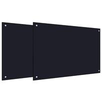vidaXL Virtuvės atbraila 2 vnt. Juoda 90 x 60 cm grūdintas stiklas