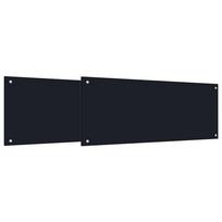 vidaXL Virtuvės atbraila 2 vnt. Juoda 100 x 40 cm grūdintas stiklas