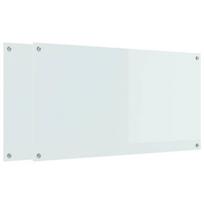 vidaXL Virtuvės atbraila 2 vnt. Balta 110 x 60 cm grūdintas stiklas