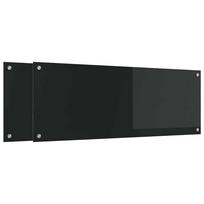 vidaXL Virtuvės atbraila 2 vnt. Juoda 110 x 40 cm grūdintas stiklas