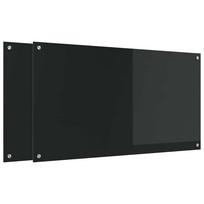 vidaXL Virtuvės atbraila 2 vnt. Juoda 110 x 60 cm grūdintas stiklas