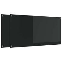 vidaXL Virtuvės atbraila 2 vnt. Juoda 120 x 60 cm grūdintas stiklas