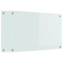 vidaXL Virtuvės atbraila 2 vnt. Balta 80 x 50 cm grūdintas stiklas