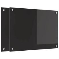 vidaXL Virtuvės atbraila 2 vnt. Juoda 70 x 50 cm grūdintas stiklas