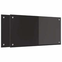vidaXL Virtuvės atbraila 2 vnt. Juoda 80 x 40 cm grūdintas stiklas