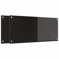 vidaXL Virtuvės atbraila 2 vnt. Juoda 90 x 40 cm grūdintas stiklas