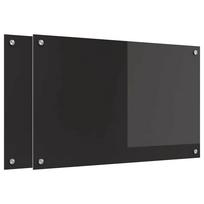 vidaXL Virtuvės atbraila 2 vnt. Juoda 80 x 50 cm grūdintas stiklas
