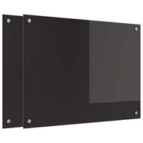 vidaXL Virtuvės atbraila 2 vnt. Juoda 80 x 60 cm grūdintas stiklas