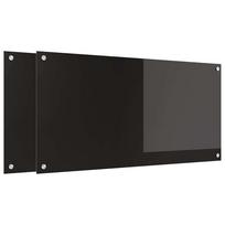 vidaXL Virtuvės atbraila 2 vnt. Juoda 100 x 50 cm grūdintas stiklas