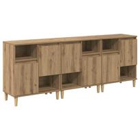 vidaXL Šoninės lentynos 3 vnt. Amatininkų ąžuolas 60 x 35 x 70 cm
