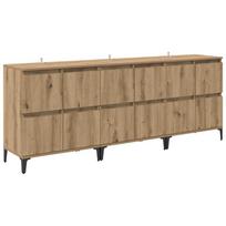 vidaXL Šoninės lentynos 3 vnt. Amatininkų ąžuolas 60 x 35 x 70 cm