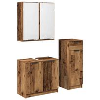 vidaXL Vonios baldų rinkinys 3 vnt. Senas medis 64,5 x 33,5 x 59 cm