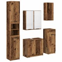 vidaXL Vonios baldų rinkinys 5 vnt. Senas medis 64,5 x 33,5 x 59 cm
