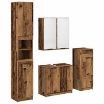vidaXL Vonios baldų rinkinys 4 vnt. Senas medis 64,5 x 33,5 x 59 cm