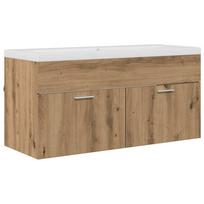 vidaXL Vonios spintelė Amatininkų ąžuolas 100 x 38,5 x 46 cm
