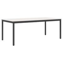 vidaXL Valgomojo stalas 200 x 100 x 75 cm Kietos pušies mediena Balta