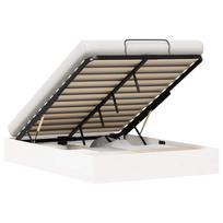 vidaXL Otomano lovos rėmas su saugojimo funkcija Baltas 160 x 200 cm