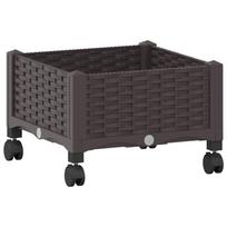 vidaXL Sodo puodynė su ratukais Ruda 40 x 40 x 29 cm PP