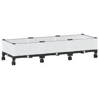 vidaXL Sodo puodynė su ratukais Balta 120 x 40 x 29 cm PP