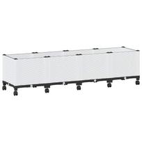 vidaXL Sodo puodynė su ratukais Balta 160 x 40 x 44 cm PP