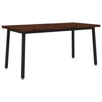 vidaXL Gyvas kraštas valgomojo stalas 160 x 70 x 75 cm Tamsiai rudas