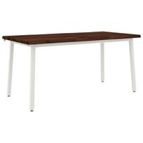 vidaXL Gyvas kraštas valgomojo stalas 160 x 90 x 75 cm Tamsiai rudas