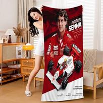 Ayrton Senna Classic Vintage Microfiber Printed Beach Towel Mountain Climbing Yoga Beach Swimming Running Absorbent Soft Towel 70cm×140cm black