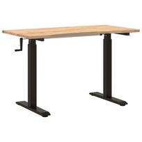 vidaXL Stalas Juoda ir natūrali 120 x 60 cm Kietas ąžuolo medis