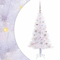 vidaXL Dirbtinė Kalėdų eglutė su 150 LED Balta 120 cm PVC ir plienas