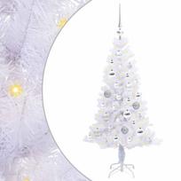 vidaXL Dirbtinė Kalėdų eglutė su 150 LED Balta 120 cm PVC ir plienas