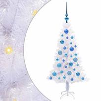 vidaXL Dirbtinė Kalėdų eglutė su 150 LED Balta 120 cm PVC ir plienas