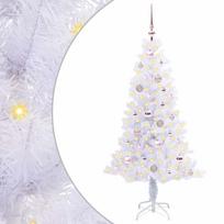 vidaXL Dirbtinė Kalėdų eglutė su 150 LED Balta 150 cm PVC ir plienas