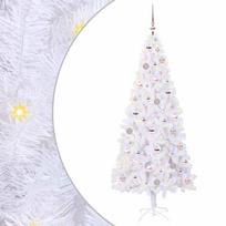 vidaXL Dirbtinė Kalėdų eglutė su 300 LED Balta 180 cm PVC ir Plienas