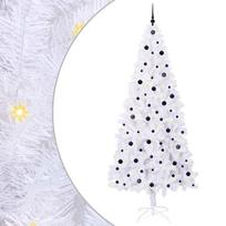 vidaXL Dirbtinė Kalėdų eglutė su 300 LED Balta 240 cm PVC ir Plienas