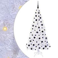 vidaXL Dirbtinė Kalėdų eglutė su 300 LED Balta 180 cm PVC ir Plienas