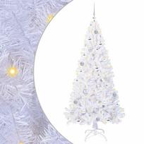 vidaXL Dirbtinė Kalėdų eglutė su 300 LED Balta 180 cm PVC ir Plienas