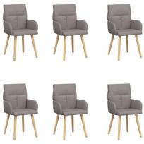 vidaXL Valgomojo kėdės 6 vnt. Audinys Taupe 60 x 56 x 93 cm