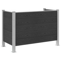 vidaXL Atliekų konteinerio tvora Pilka 161 x 85 x 115 cm Alavas ir WPC