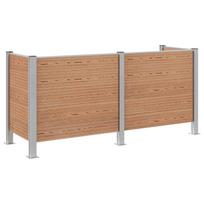 vidaXL Atliekų konteinerio tvora Ruda 237 x 85 x 115 cm Alavas ir WPC