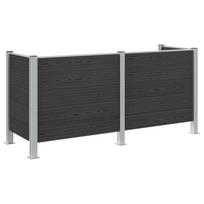 vidaXL Atliekų konteinerio tvora Pilka 237 x 85 x 115 cm Alavas ir WPC