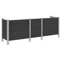 vidaXL Atliekų konteinerio tvora Pilka 315 x 85 x 115 cm Alavas ir WPC